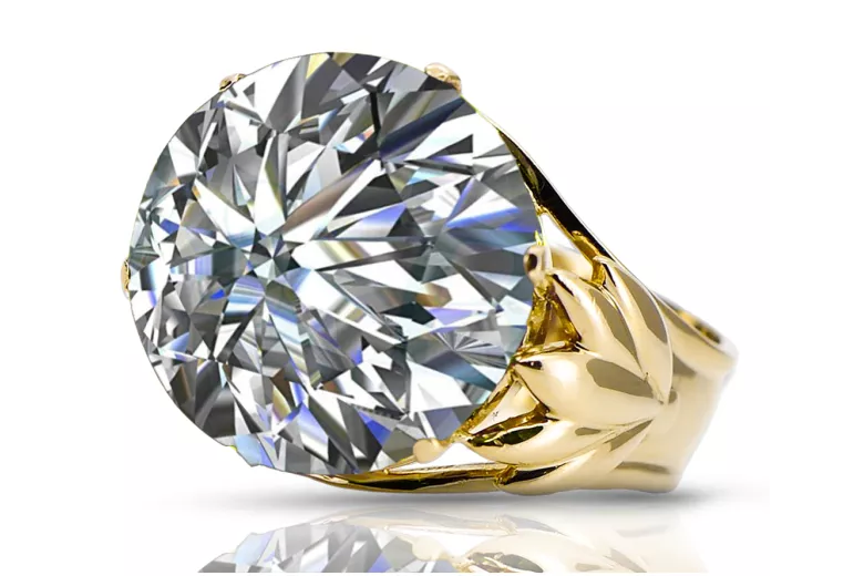 Ring Zircon 8K žluté zlato Vintage Jewlery vrc029x-zi Art Deco